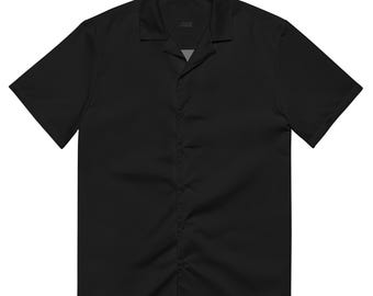 Unisex Button Shirt — Black — 2XS-6XL