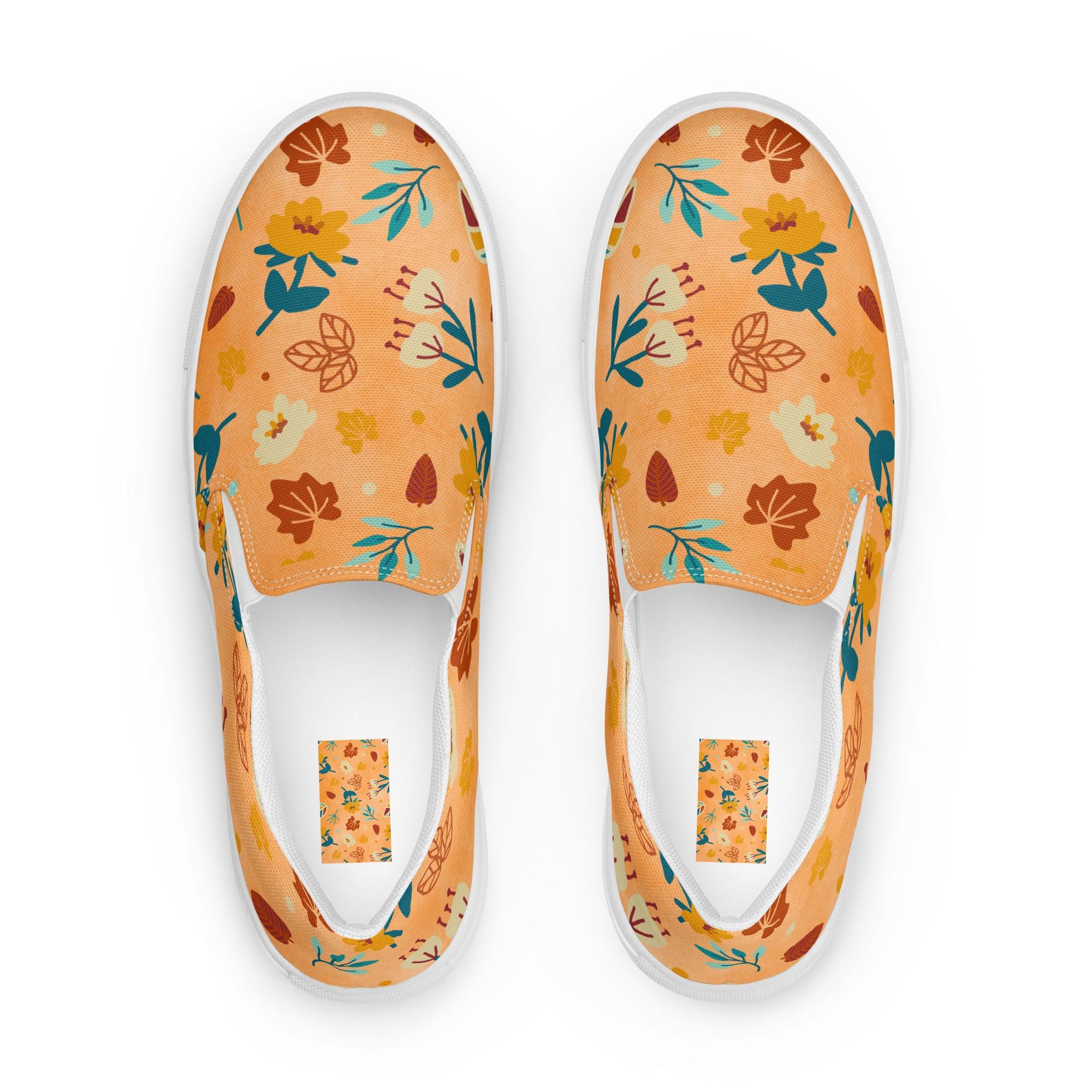 Women's Slip-On Canvas Shoes - Peach Blossom Botanical