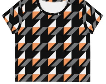 クロップドTシャツ - ジオメトリックモーション - XS～3XL
