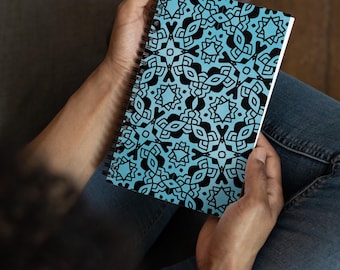 Cuaderno de espiral - Azul con diseño negro