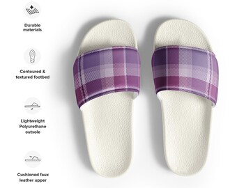 Women's Slides — Purple Plaid