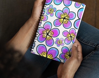 Spiral Notebook - Whimsical Flowers