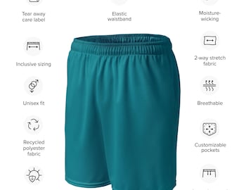 Unisex mesh shorts — Eastern Blue — 2XS-6XL