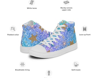 Women’s high top canvas shoes - Golden Horizon Signature Design