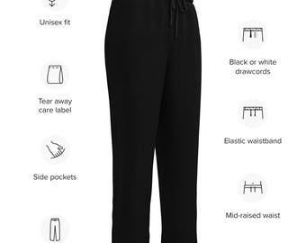 Wide-Leg Joggers — Black — 2XS-6XL