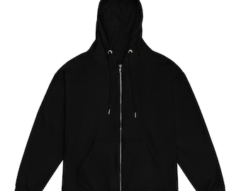Unisex Zip Hoodie — Black — 2XS-6X