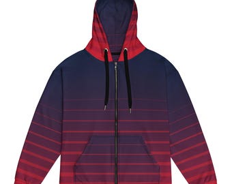 Bluza z kapturem unisex zapinana na zamek — Gradient Stripe — 2X-6X