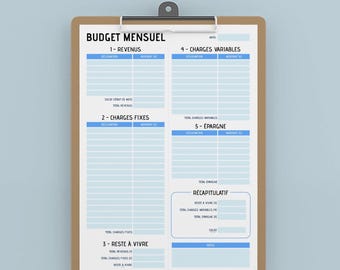 Monthly Budget Sheet TO PRINT in French