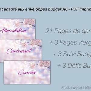 Peut inclure: Un planificateur de budget imprimable avec un design floral. Le planificateur comprend 21 pages de garde, 3 pages vierges, 3 pages de suivi du budget et 3 pages de défis budgétaires. Le planificateur est formaté pour s'adapter aux enveloppes A6.