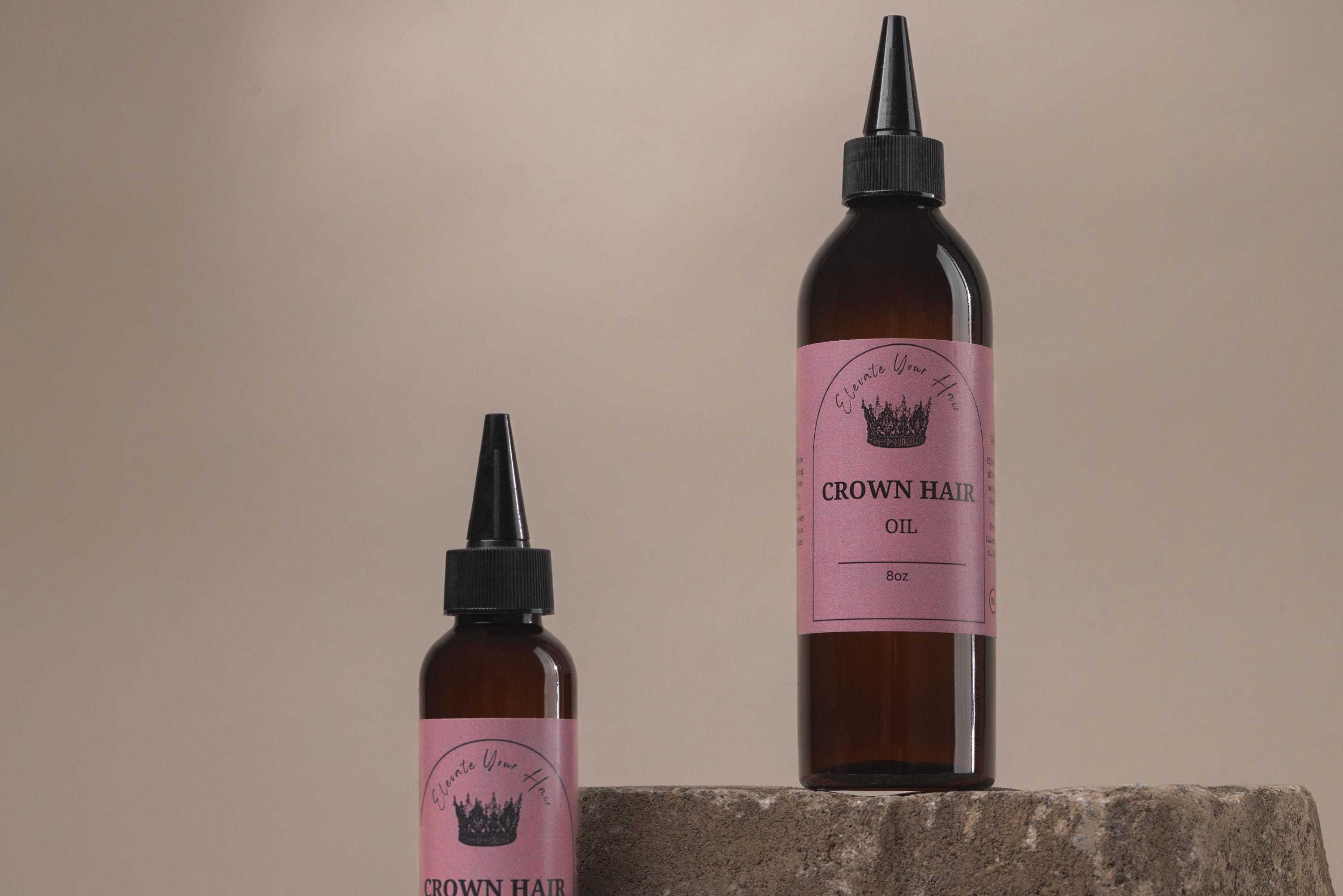 Crown Hair Oil - Natural Growth, Hair Loss Treatment, Rosemary Jojoba Almond Lavender 8oz