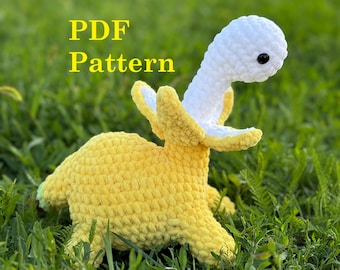 No Sew Bananasaurus crochet pattern, Dinosaur Amigurumi Crochet, Stuffed Animal Toy Tutorial