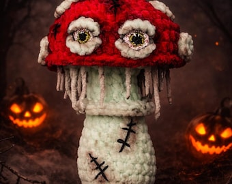 Zombie Mushroom Crochet Pattern, Gothic Amigurumi Tutorial, Creepy Cute Plushie Pattern, Halloween Crochet Ornament, PDF Digital Download