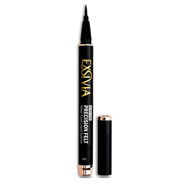 EXSIVIA Liquid Eyeliner Waterproof All Day Wear Premium Formula Epic Smudge-Proof  Dramatic Eyes. Specially Formulated for Universal Safety