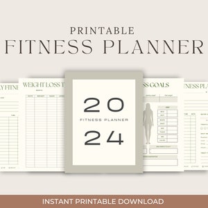 2024 Fitness Planner | Goodnotes Journal | Weight Loss Journal | Digital Fitness Planner | 2024 Printable Planner | 2024 Weekly Planner