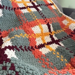 Autumn Plaid Throw Crochet Pattern *PDF PRODUCT ONLY*