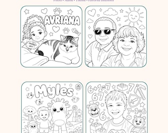 Personalized Coloring Puzzle for Kids, Custom Photo, Color Your Own Keepsake (9, 16 or 25 Pieces)