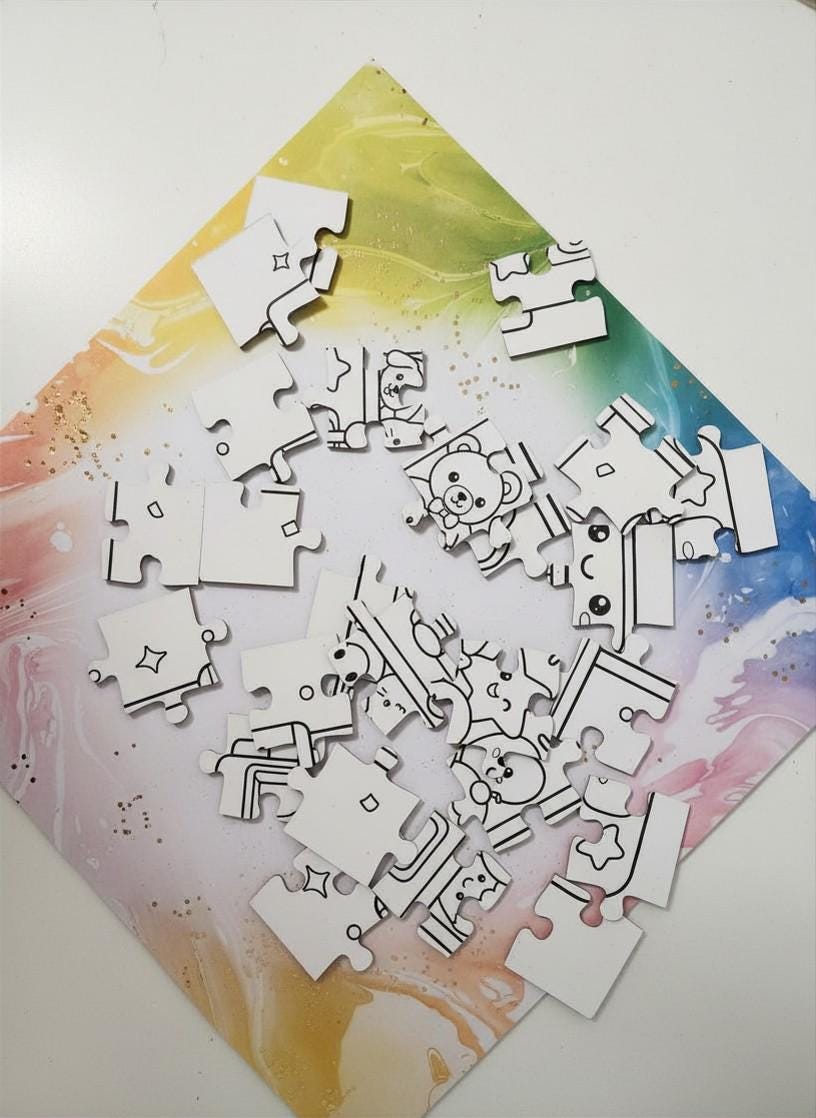 Personalized Coloring Puzzle for Kids, Custom Photo Puzzle, Color Your ...