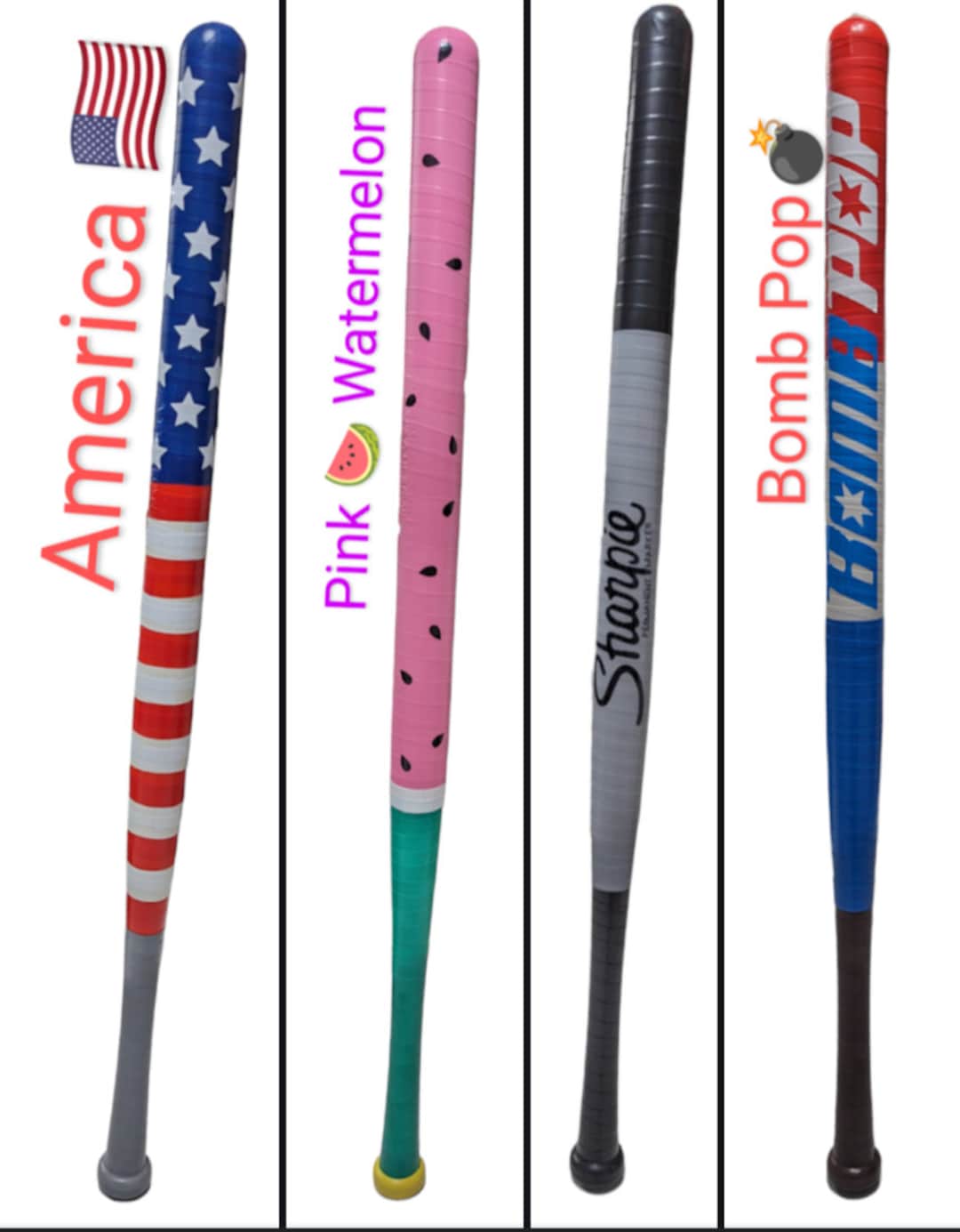 Custom Wrapped Official Sized Wiffle Bats W/ball Etsy