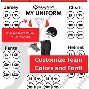 Softball | Fundraiser | FREE Tracking Sheet | Sport Fundraiser | Sponsor My Uniform