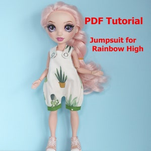 PDF Tutorial Jumpsuit for Rainbow High dolls Overalls for RH doll clothes