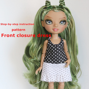 Tutorial dress for Rainbow High dolls PDF pattern
