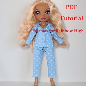 Tutorial Pajamas for Rainbow High dolls Pattern for a doll RH