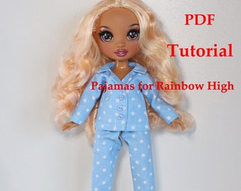 Tutorial Pajamas for Rainbow High dolls Pattern for a doll RH