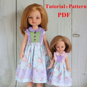 Pattern doll clothes dress for Paola Reina, Two sizes