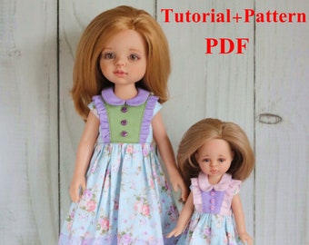 Pattern doll clothes dress for Paola Reina, Two sizes