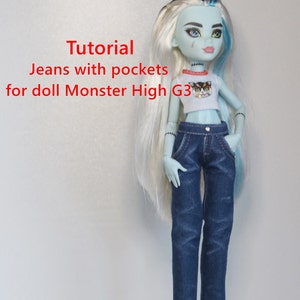 Tutorial for Monster doll G3 Jeans with pockets