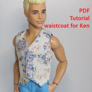 Waistcoat PDF Tutorial 12in Boy Doll Clothes Pattern