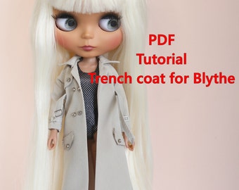 Tutorial+ Pattern Trench coat for Blythe doll