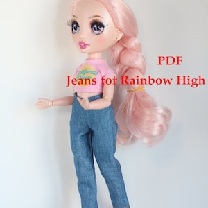 Tutorial Jeans for Rainbow High dolls Pattern for a doll RH