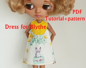 PDF Tutorial+patrón Vestido para muñeca Blythe, Instrucciones fáciles