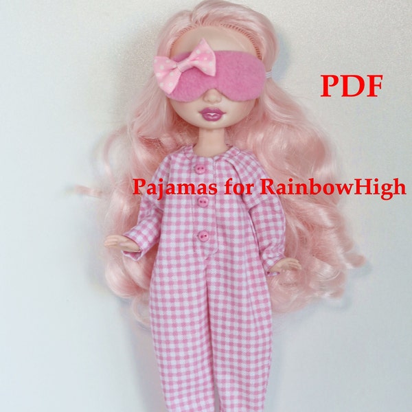 PDF Tutorial Pajamas for Rainbow High dolls