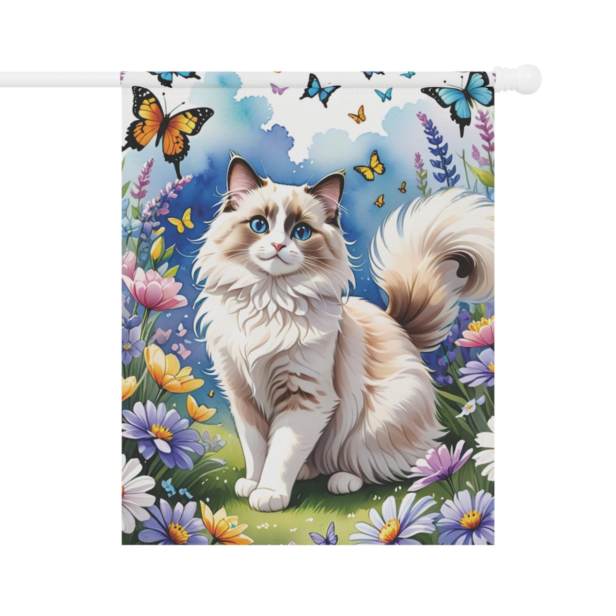 Spring Ragdoll Cat Flag, Spring Ragdoll Flag, Spring Cat Flag, House ...
