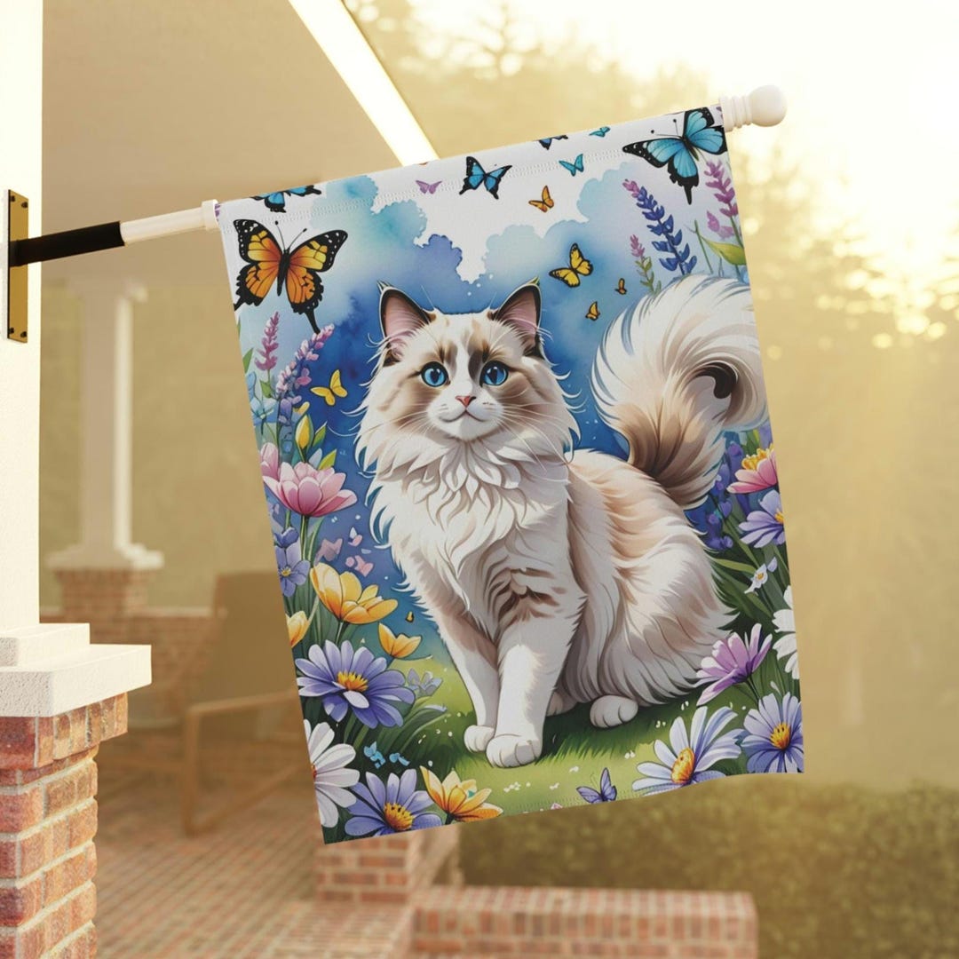 Spring Ragdoll Cat Flag, Spring Ragdoll Flag, Spring Cat Flag, House ...