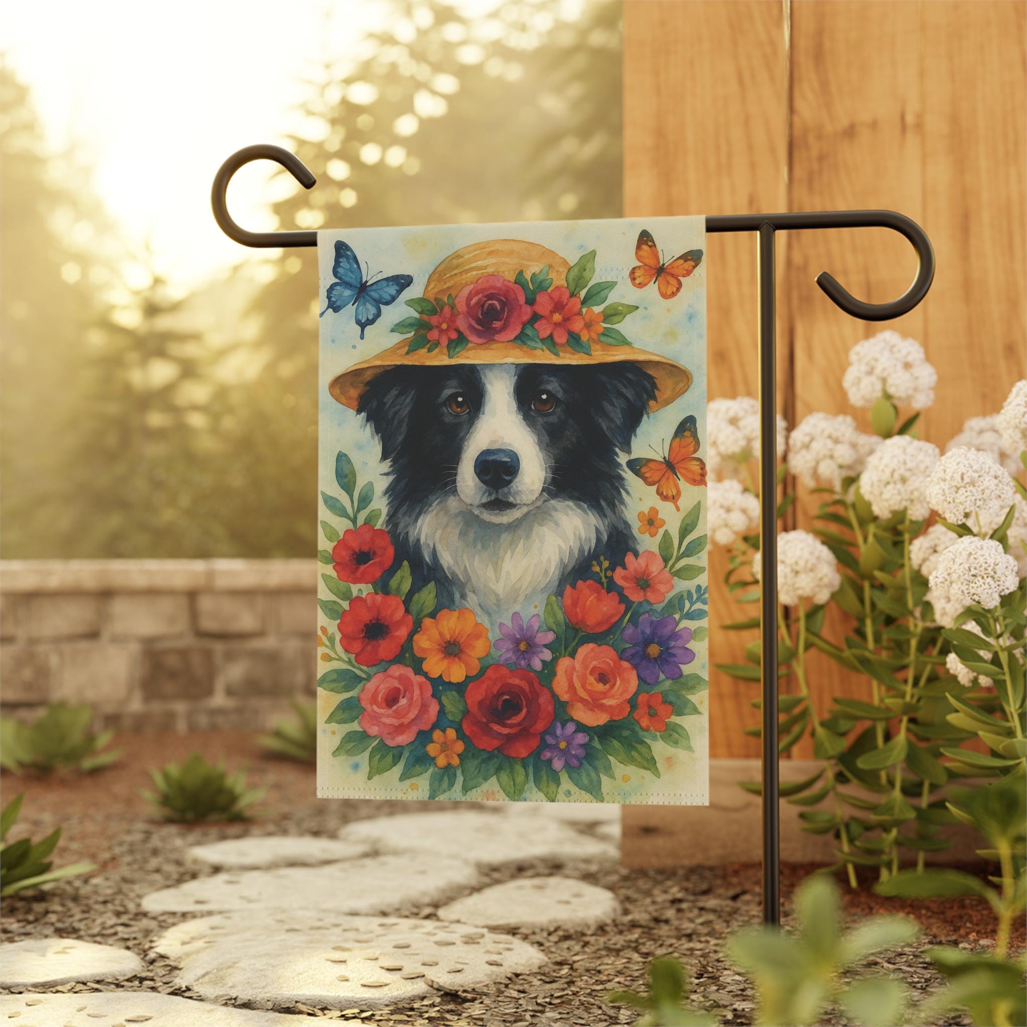 TopPacific Gartenflagge 'Life Is Better With Dogs' Border Collie - 30,5 X 45,7 Cm, Doppelseitig