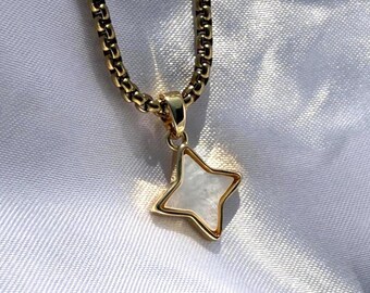 North Star Necklace | Mother of Pearl Pendant | Natural Shell, Protection Necklace