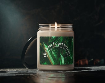 Emerald Affirmation Candle: Green Crystal Energy | Scented Candle, Daily Reminder, Self-Care Gift, Spiritual Gift, Intention, Manifestation