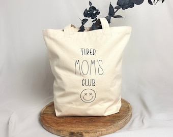 Jutebeutel | MOM BAG | Tired MOM's Club | Geschenk Mama |  Spaßgeschenk | Jutetasche | Witziges Geschenk |  Geschenk Geburt | Geschenk