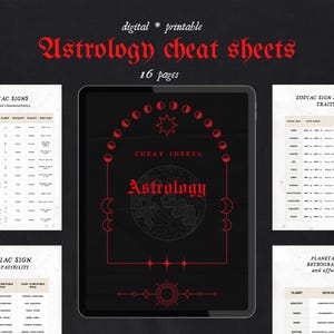 Astrology Cheat Sheet | Printable | Digital | Witchy Grimoire Journal Pages