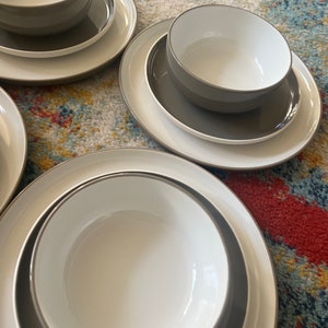 Set of 4 | Ceramic dinnerware sets | Dishes service for 4 (12 pc) | Plates and bowls sets | Chip and crack resistant