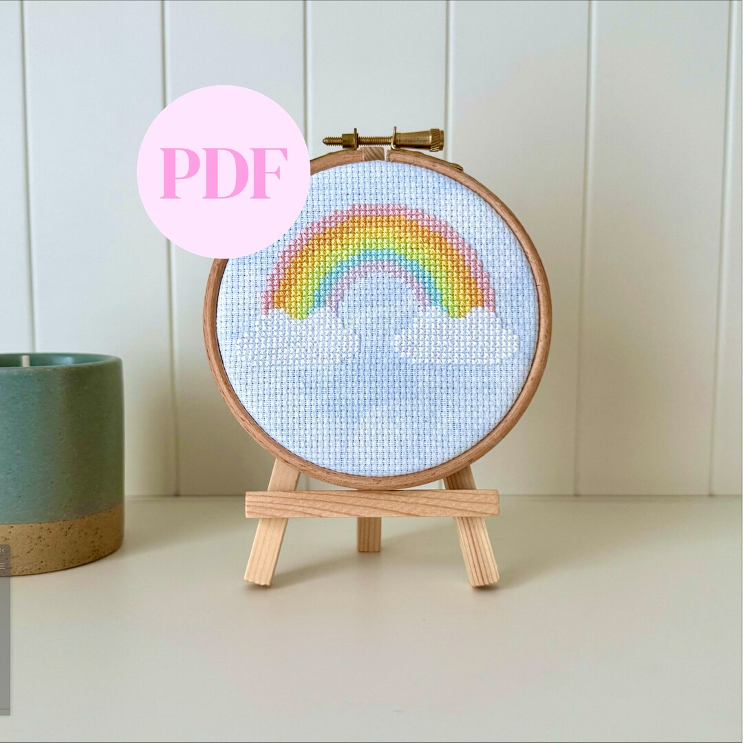 Over the Rainbow (blue Sky) 4 Inch Cross Stitch Pattern – PDF Download ...