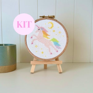 Sparkle the Leaping Unicorn 4 inch Cross Stitch Kit