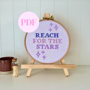 Reach for the Stars 6 Inch Cross Stitch Pattern – PDF Download