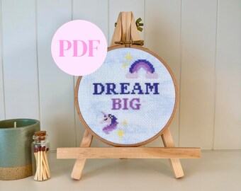 Dream Big 5 Inch Cross Stitch Pattern – PDF Download