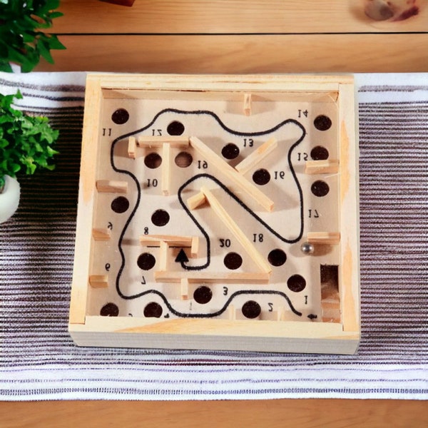 6-12Years Montessori Wooden Labyrinth Kids Toy, 3D Puzzle Rolling Ball Maze Board Game Antistress Toy, Balance Educational Toys for Children