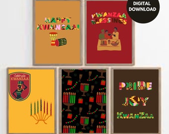 Happy Kwanzaa Decor, Kwanzaa Wall Art, Holiday Decor, Kwanzaa Art, Modern Holiday Decor, Holiday Art, Celebratory Holiday