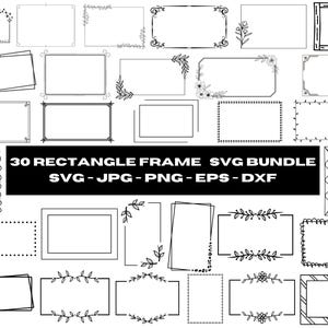 Rechteck Rahmen SVG Png Bundle, Rahmen Silhouette, Rechteck Rahmen Png Bundle, Quadrat, Geometrische SVG Png, sofortiger Download, kommerzielle Nutzung